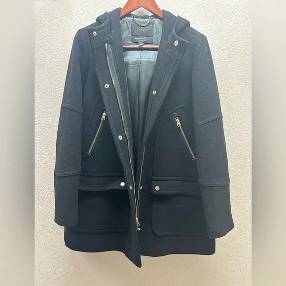 J. Crew Chateau Wool Parka Stadium Cloth Nello Gori Wool Blend Coat - Picture 4 of 9